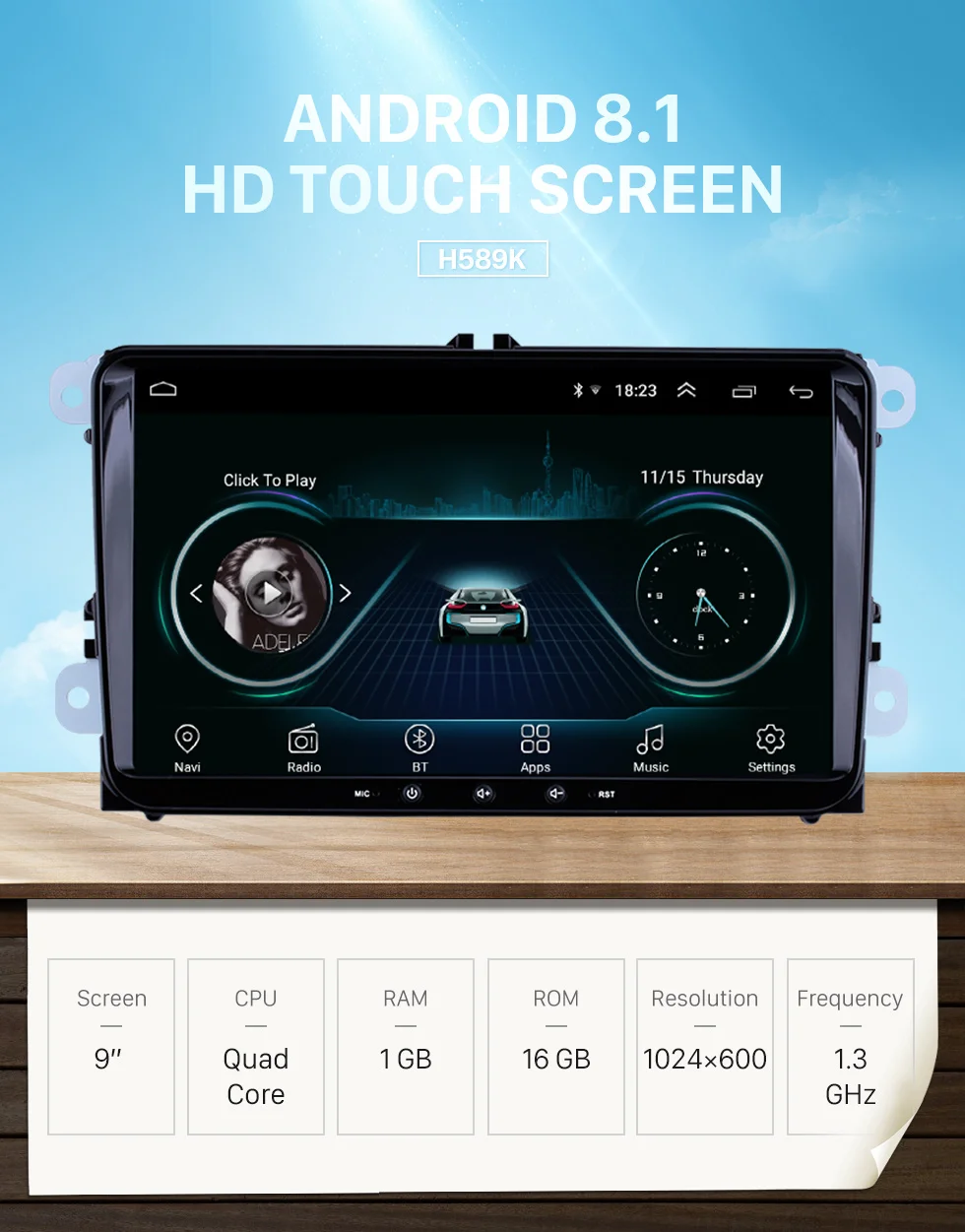 Seicane Android 8,1 2Din автомобильный мультимедийный плеер для VW/Volkswagen/Golf/Polo/Tiguan/Passat/b7/b6/SEAT/leon/Skoda/Octavia радио gps