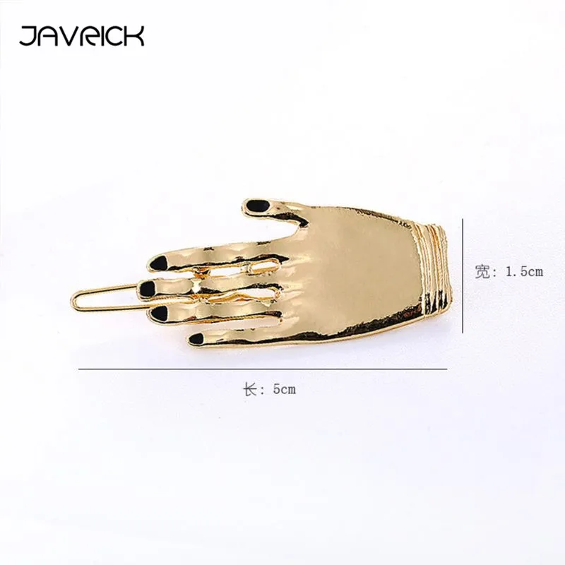 Креативная забавная заколка для волос в форме руки девушек из металлического