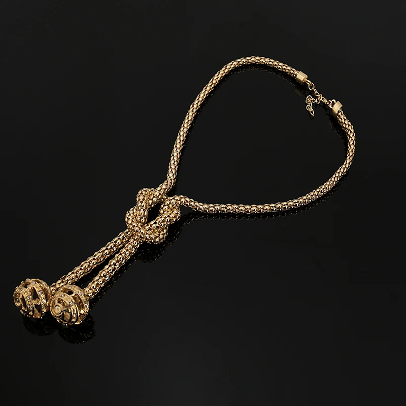 Женский ювелирный комплект из бисера и кристаллов Fani Dubai золотого цвета|african beads