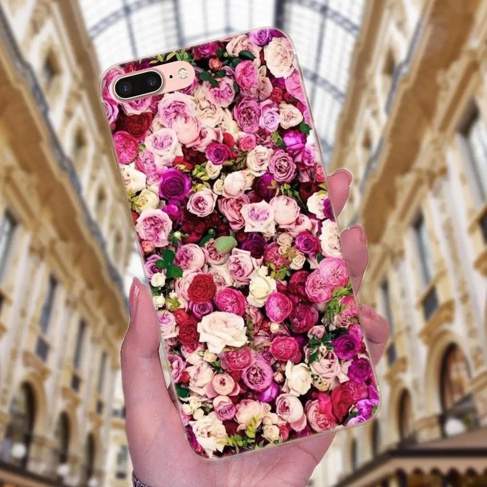 Для Huawei P7 Honor 4C 5A 5C 5X 6 6C 6A 6X 7 7X 8 9 V8 V10 Y3II Y5II G8 Play Lite букет из розовых роз свежий