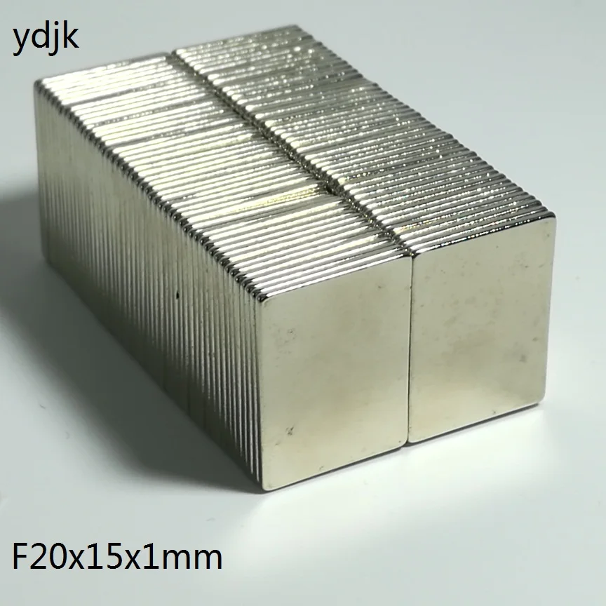 50 шт./лот неодимовый магнит 20*15*1 N38 прямоугольные магниты f 20x15x1 супермощные мм