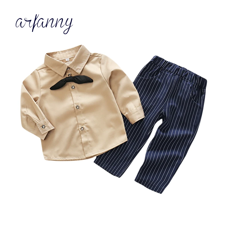 Arfanny/костюмы для маленьких мальчиков Осенняя модная одежда младенцев Детский