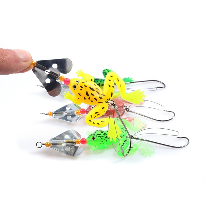2019 New frogs Fishing Lure Set 4pcs/LOT Rubber Soft Lures Bass spoon carp fishing tackle | Спорт и развлечения