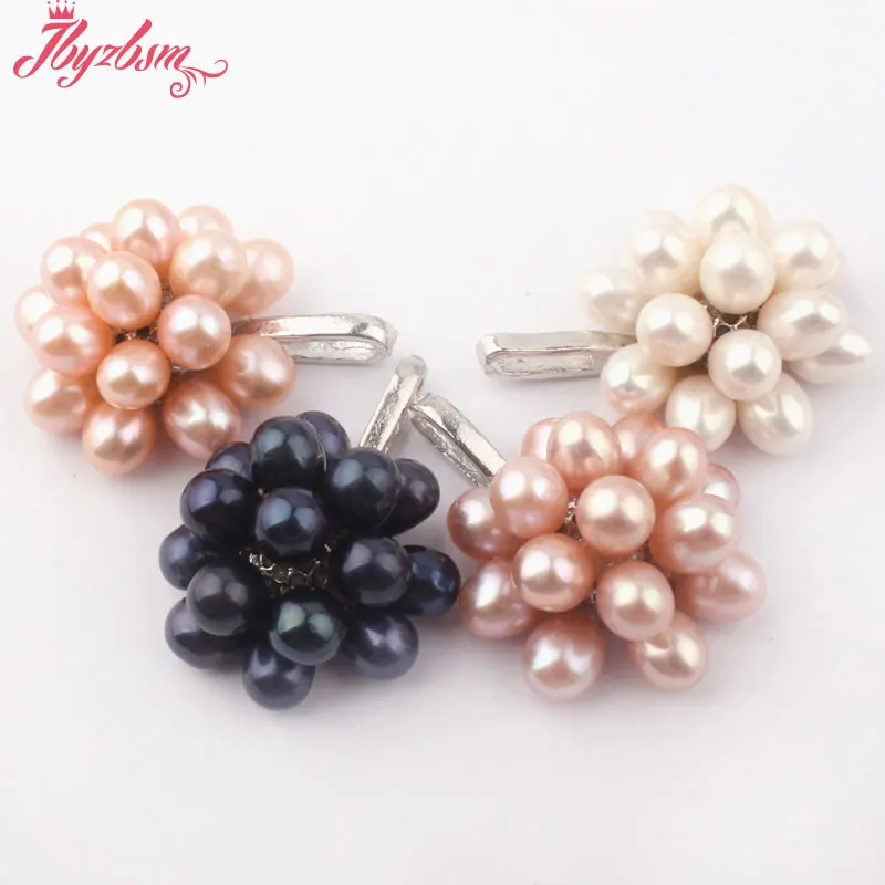 Природный Овальный пресноводный жемчуг 6x7 мм Белый цинковый сплав модные женские