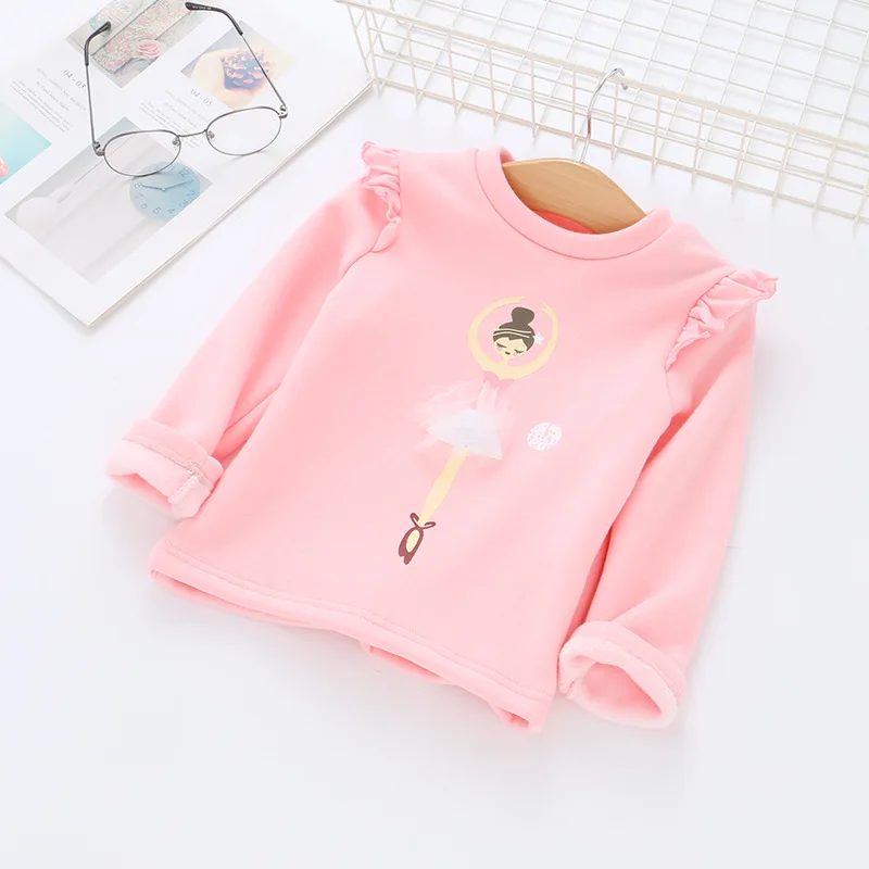 

Rlyaeiz Spring Autumn Cotton Thicken Girls T shirt Long Sleeves Hoodies Casual Girls Clothes Dance Ballet Girl Kids Tops 2019