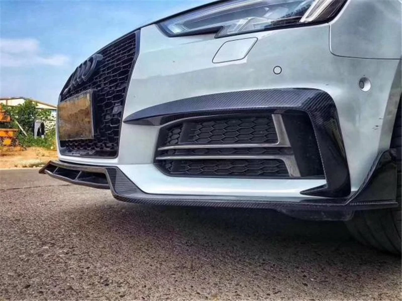 Углеродное волокно передняя решетка спойлер для Audi A4 Sline S4 B9 высокое качество бампер диффузор авто аксессуары