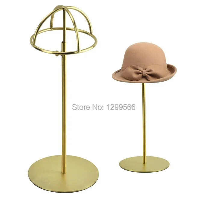 High quality fashion Stainless steel hat Stand Wire drawing gold Hat Display/ wig display stand rack | Мебель
