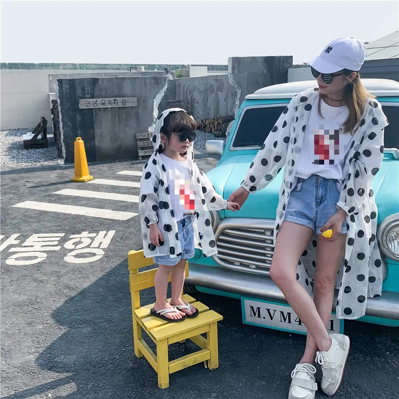 Лето 2019 г. модная семейная одежда с защитой от солнца куртки капюшоном и длинными