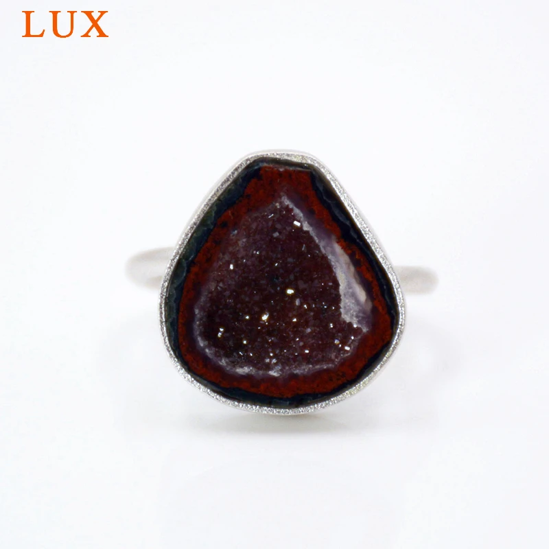 LUXjewelry Табаско Жеода кольцо 925 пробы серебряные регулируемые горный хрусталь кольца для женщин