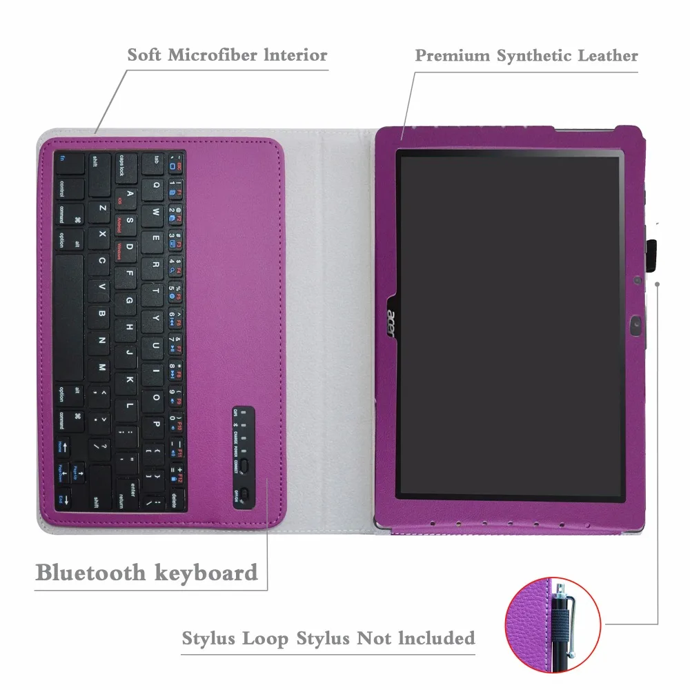 2в1 съемный чехол с клавиатурой Bluetooth для планшета acer Iconia One 10(B3-A40) 10,1 дюймов