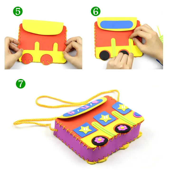 Творческий Детский Сад DIY Ремесла Материал Дети ПОДЕЛКИ Ручной Работы EVA Сумки Craft