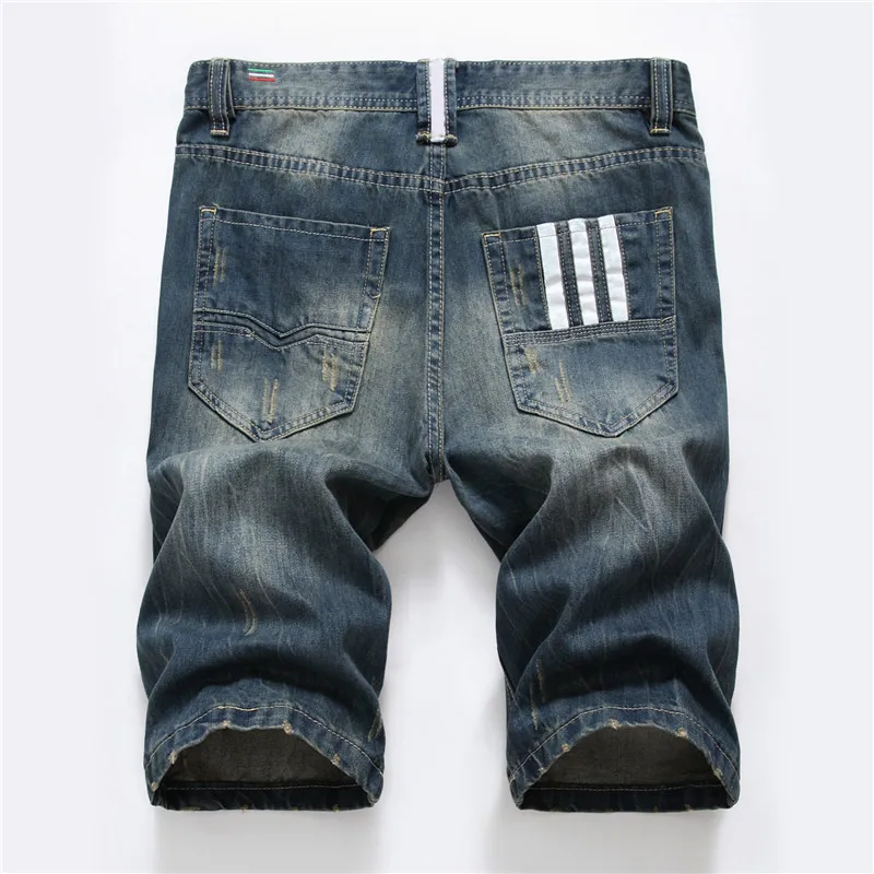 Мужские классические джинсовые Капри Hi Q синие прямые облегающие шорты мужские