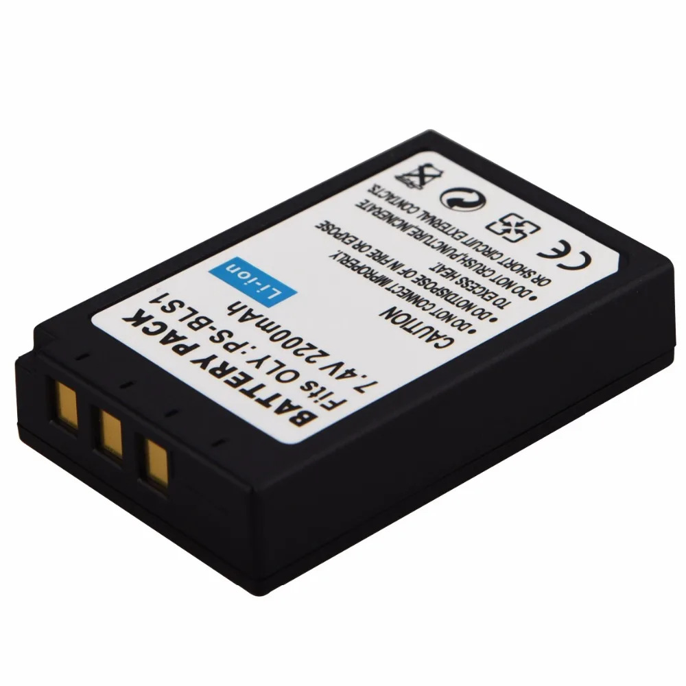 Фото 2200mAh PS-BLS1 BLS1 аккумулятор для Olympus OLY. EP2 EPL1 EPL2 EP1 BLS5 E-400 EVOLT E-410 EVOLT E410 E-420 E-410 E-620 E-450 №3