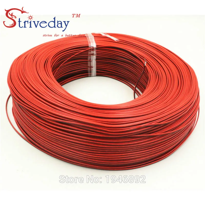 30 метров/лот-Луженая Медь 22AWG 2-контактный красный черный кабель ПВХ