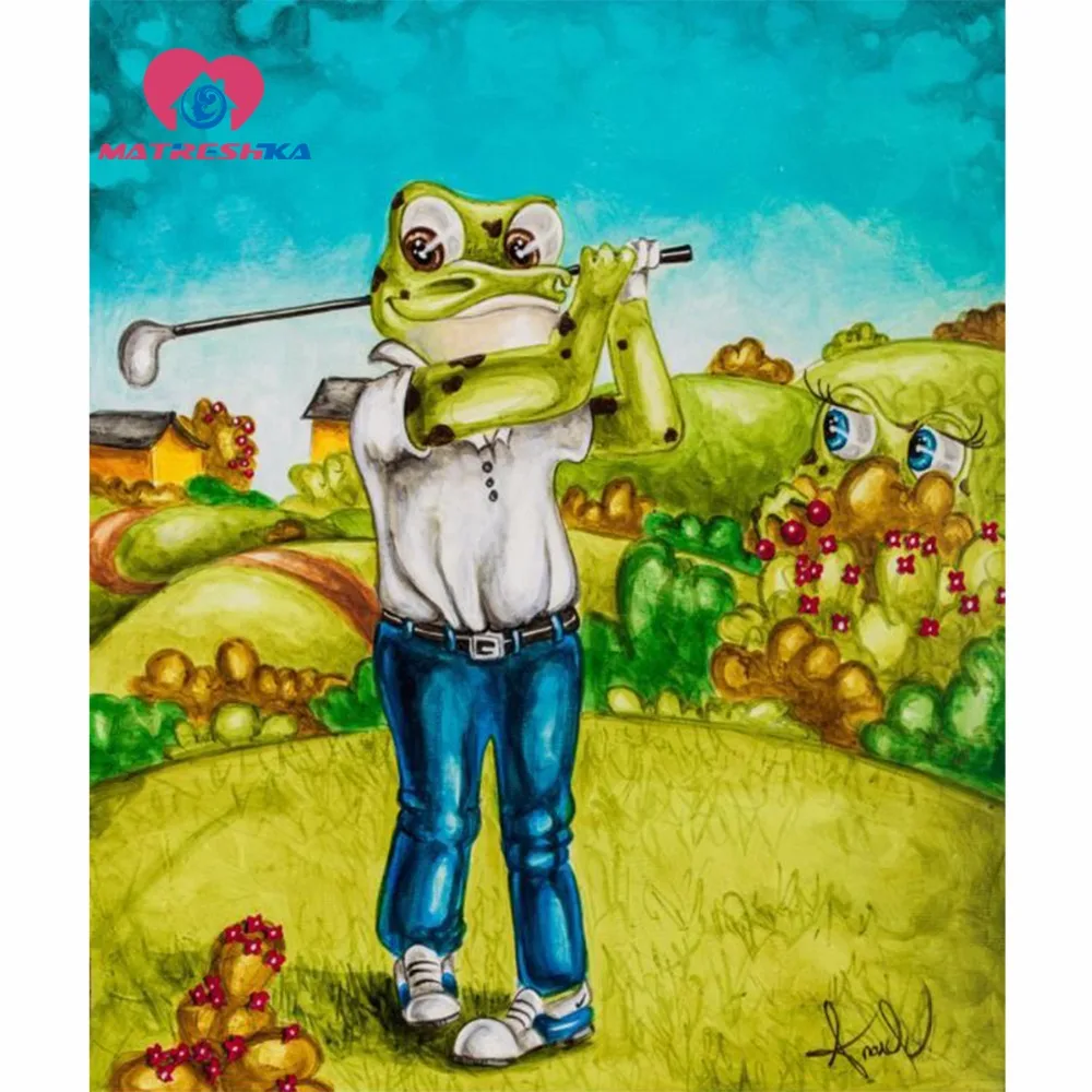 Алмазная вышивка для детей мультяшная лягушка мозаика картины модульные