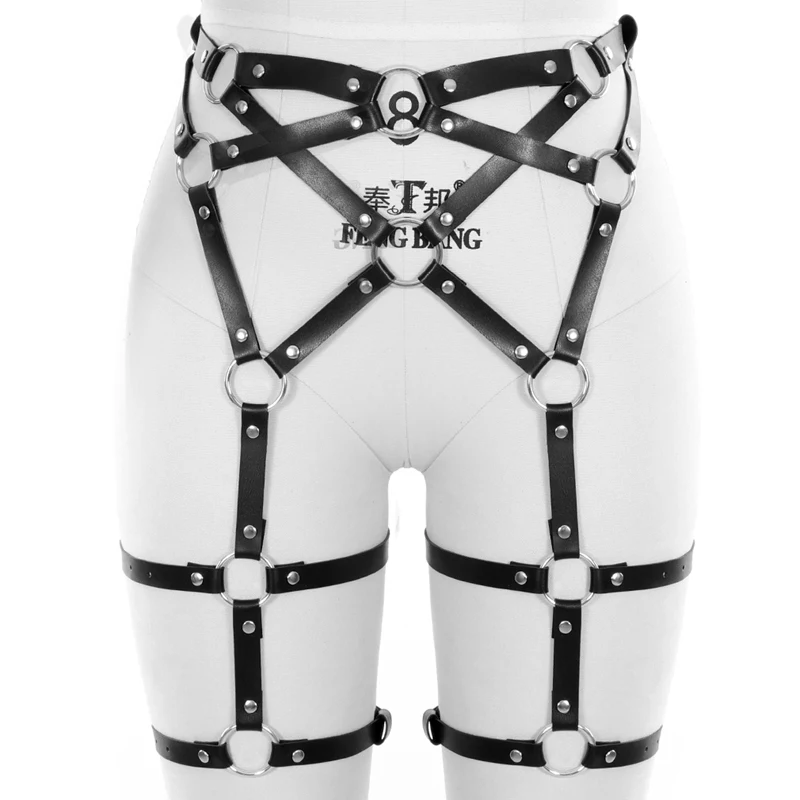 Black PG0130 Черный портупея кожаная юбка комплекты одежды ремень-подвязка пояс для подтяжек бедра Высокая Талия подвязки, сексуальное белье, женское нижнее модное танцевальное - Цвет: Black PG0130