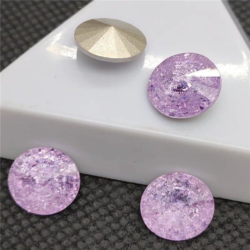violet ice color Кристалл ледяной цвет стекло кристалл аксессуары для одежды кристалл круг, Круглый, rivoli Pointback Стразы платье decoratio - Цвет: violet ice color
