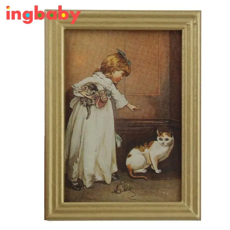 1:12 Кукольный домик мини аксессуары ручная роспись модель классическое настенное