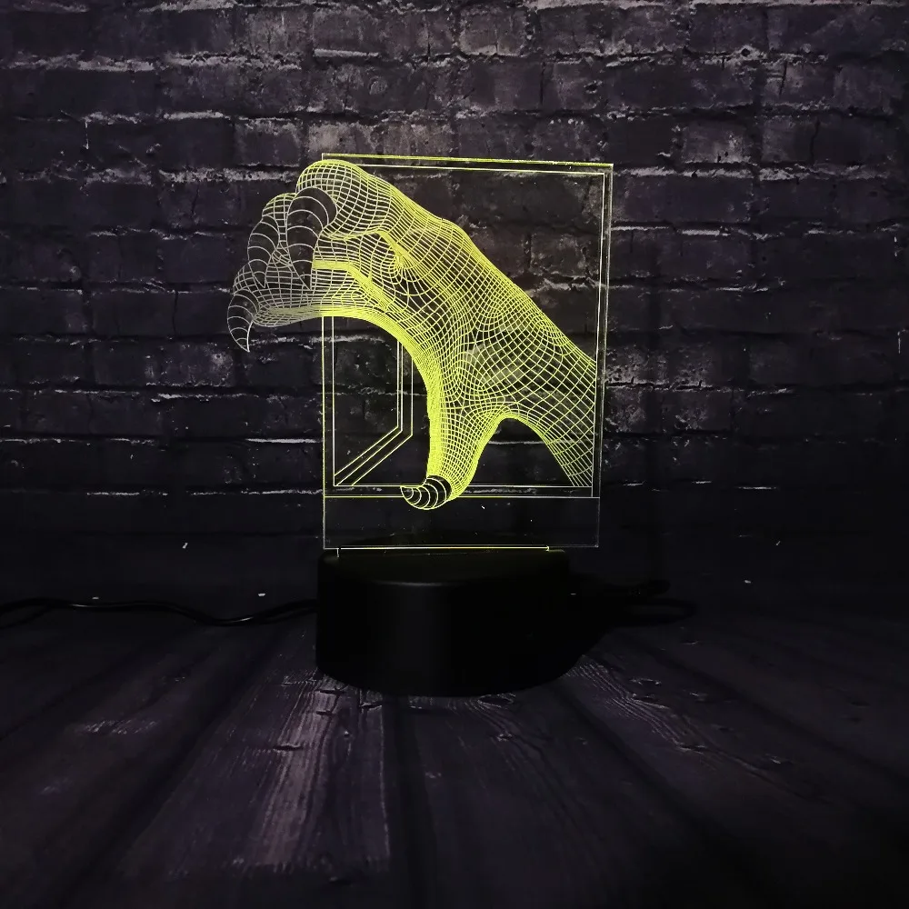 3D зверь лапы Прохладный декор светодиодный Ночной светильник Настольная лампа