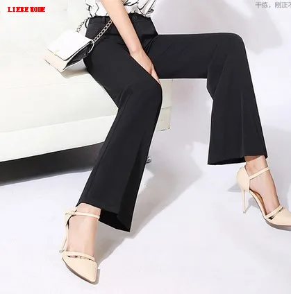 Лето 2017 г. Для женщин OL Повседневная обувь брюк прямые широкие штаны женский