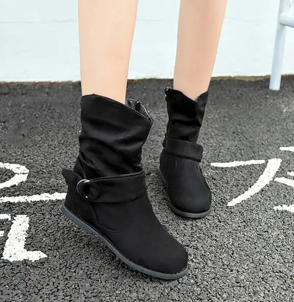 black Женские ботильоны martin; женская обувь на плоской подошве; chaussure; сезон осень-зима; женские весенние ботинки; zapatos mujer; винтажные; Прямая поставка - Цвет: black