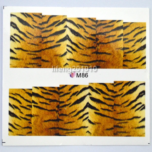 5PCS/lot Water Transfer Nail Art Stickers Decals for nail tips decortaion Leopard Tiger Stripes Design | Красота и здоровье