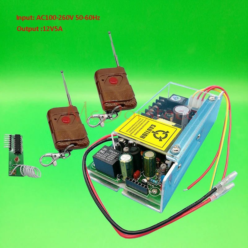

Back up Battery function 12V5A transformer power supply Switch Power Supply + wireless remote Control for Access control System