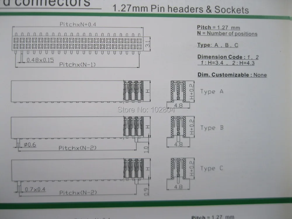 100 шт. позолоченные штырьковые разъемы SMD SMT 1 27 мм 2x40 80 контактов двухрядные полосы