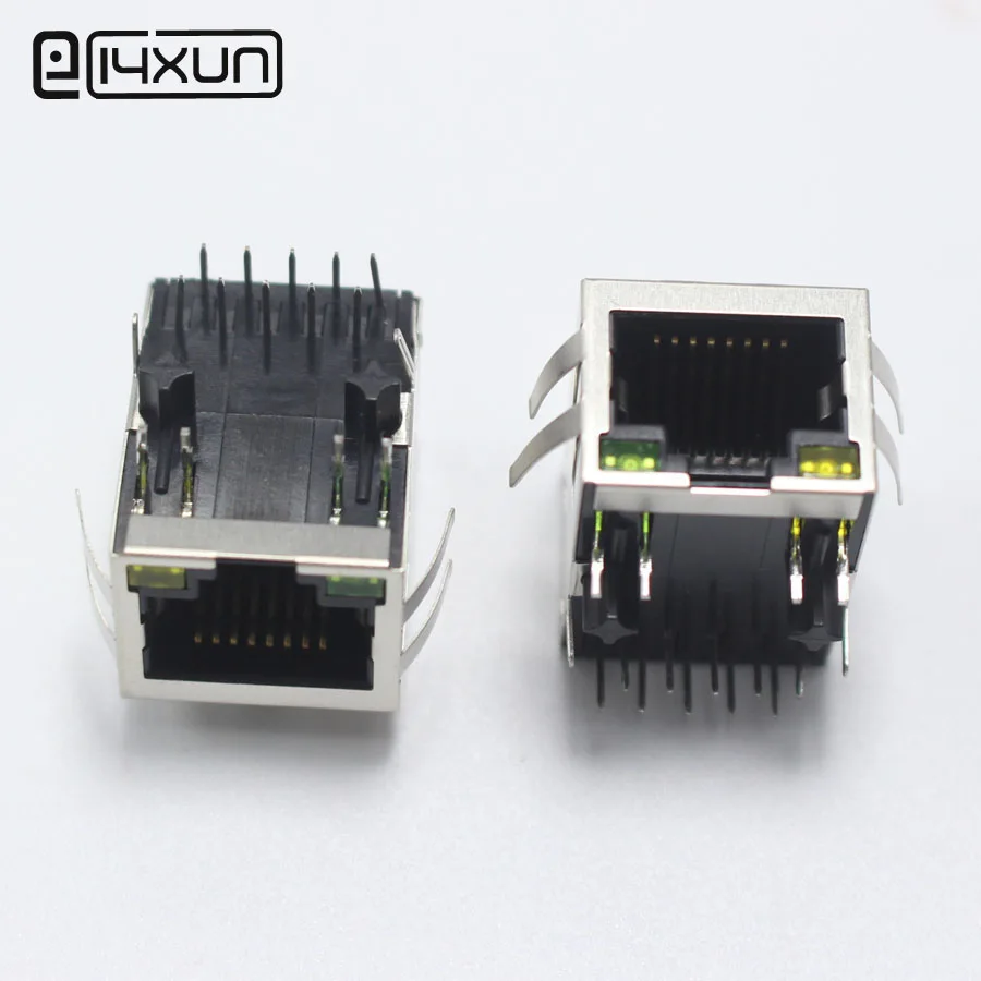 Горизонтальный фильтр HR911130C HY911130C со шрапнелем и светодиодной лампой RJ45 Gigabit Ethernet