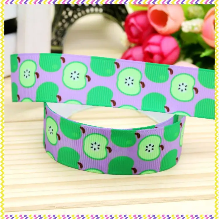7/8 ''Бесплатная доставка лента для волос с принтом яблока вечерние украшения