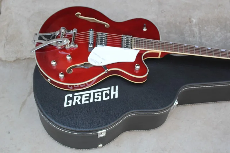 Бесплатная доставка Tennessee rose Gretsch 6120 полуполый корпус винно-красная