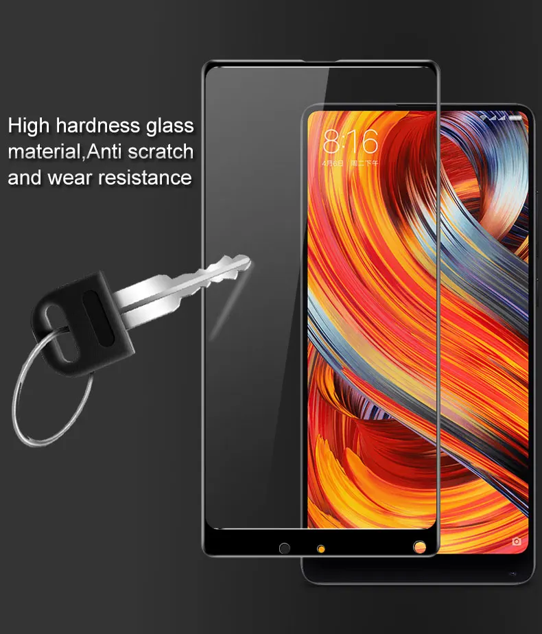 Mi x 2 Glas фильм iMAK PRO+ полный изогнутые закаленное Стекло Защитная пленка для Xiaomi mi x 2 стекло Экран протектор