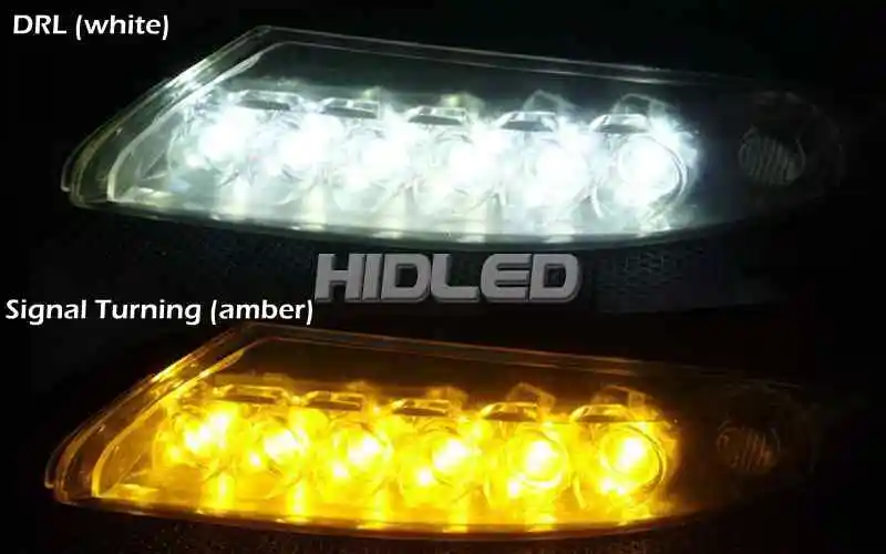 Светодиодные бамперы DRL дневные ходовые огни лампа белый и янтарный двухцветные