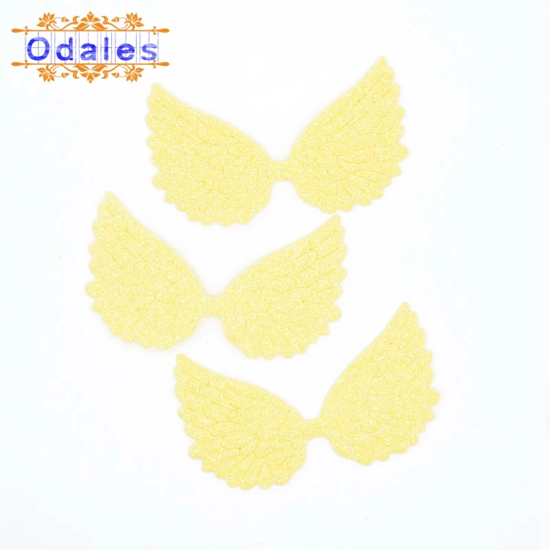 Yellow 30 шт. блестящие нашивки Крылья Ангела блестящая ткань крылья феи поделки аппликации Diy девушка крыло декоративные принадлежности - Цвет: Yellow