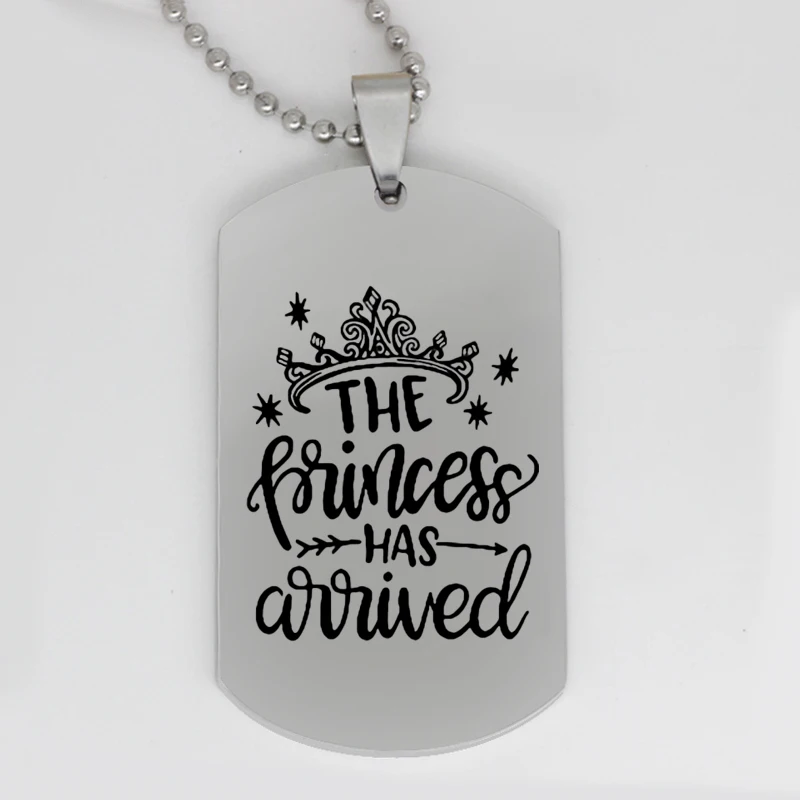 

Ufine jewelry girl gift pendant army card The princess has arrived stainless steel customed necklace N4254