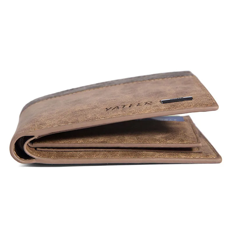 2016 мужские кошельки кожаный двухслойный кошелек дешевый с зажимом для денег