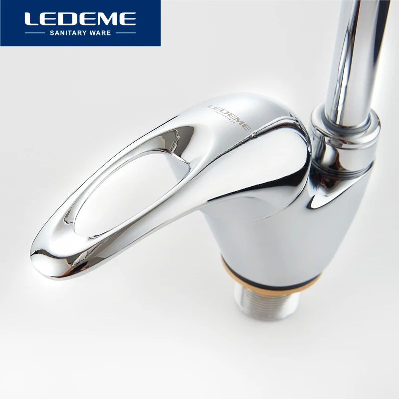 LEDEME Смеситель для кухни с губким изливом силумин Цвет: хром  L4302 B|kitchen faucet|brass