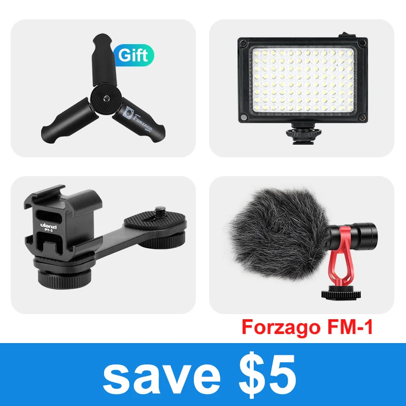 Удлинительное крепление Горячий башмак для DJI Osmo Mobile 2 3 Vimble 2 Moza MINI MI Freevision vilta m Gimbal Аксессуары Адаптер штатив - Цвет: PT add FM1 96 LED
