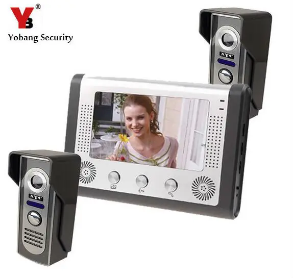 Yobang Security 7 дюймовый видеодомофон монитор громкой связи камера домофон дверной - Фото №1
