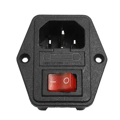3P IEC320 C14 Разъем питания AC 250V 10A w держатель предохранителя черный красный|socket