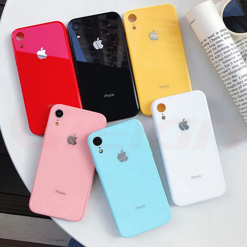 30D роскошный стеклянный чехол для iPhone Xs Max XR телефона силиконовый с передним