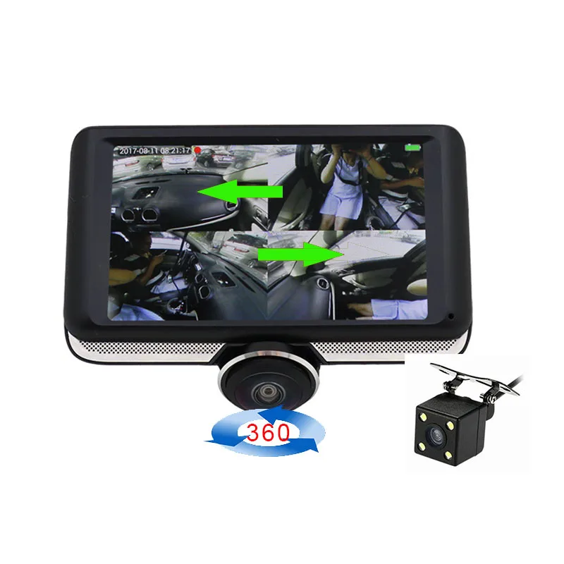 4,5 ''ips сенсорный экран dash cam 360 градусов Full HD объектив Автомобильный видеорегистратор камера рекордер парковочная камера