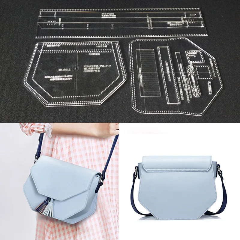 Лазерная резка прочный акриловый шаблон для DIY ручной работы сумки кожа ремесло