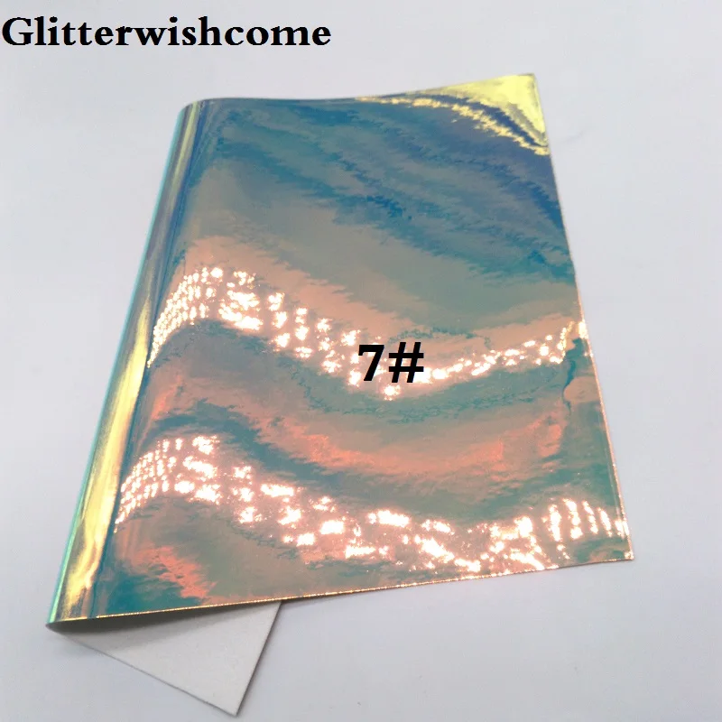 7 Glitterwishcome 21X29 см A4 размер винил для бантов Переливающаяся лакированная кожа Fabirc искусственная кожа листы для бантов, GM106A - Цвет: 7