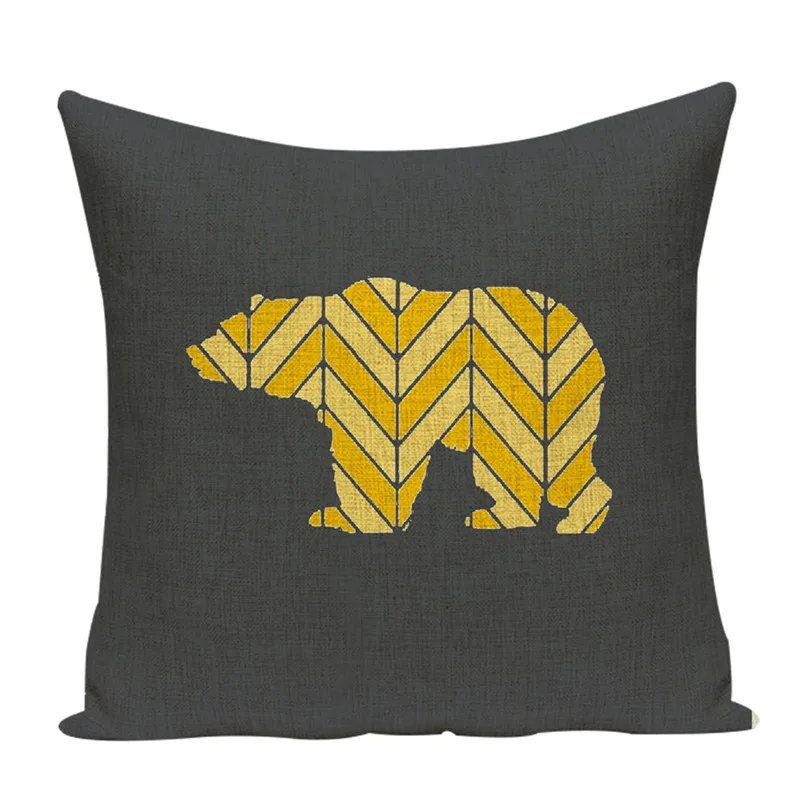 Подушка с оленем в виде животных черный и белый цвета домашний декор наволочка