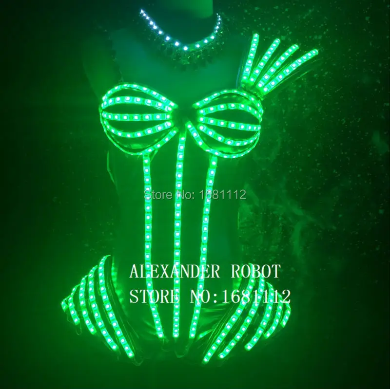 Женская светодиодная одежда/светящийся костюм/женский бюстгальтер светящиеся