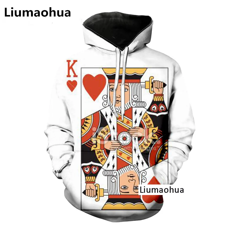 

Liumaohua 2018 Newest Hip Hop Men and Women Poker 3D Print hoodies Harajuku Clothes Size Poker Hoodie Sweatshirt free shipping
