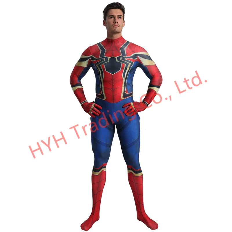 Костюмы на Хэллоуин Железный Человек паук синий костюм спандекс косплей детские