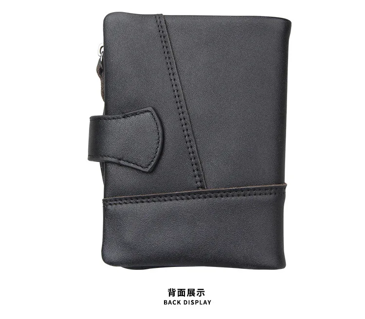 Genuine Crazy Horse Leather Wallet Men RFID Protection Removable Coin Purse Male Patchwork Designer Credit Card Wallet carteira