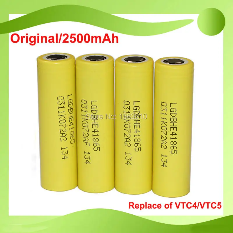 Бесплатная доставка! 10 шт./лот оригинальный для LG 3 6 V HE4 2500mAh 18650 Высокая емкость 20A